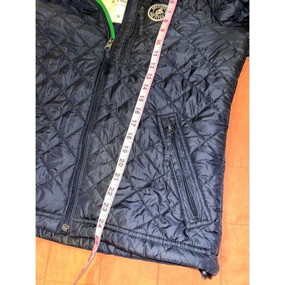 Abercrombie & Fitch Navy Quilted Jacket M Lightweight Full-Zip Puffer With Pocke - Picture 7 of 9